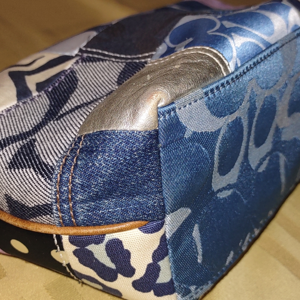 Coach Rare Embroided Multi-Patchwork Denim Pouche… - image 5